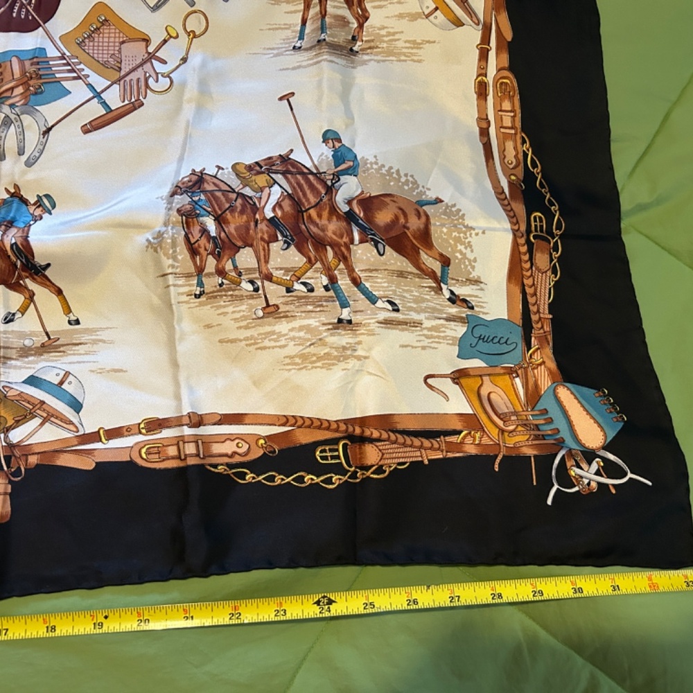 Stunning Vintage GUCCI Equestrian Scarf (great gift for horse lover/scarf lover) - Picture 6 of 16